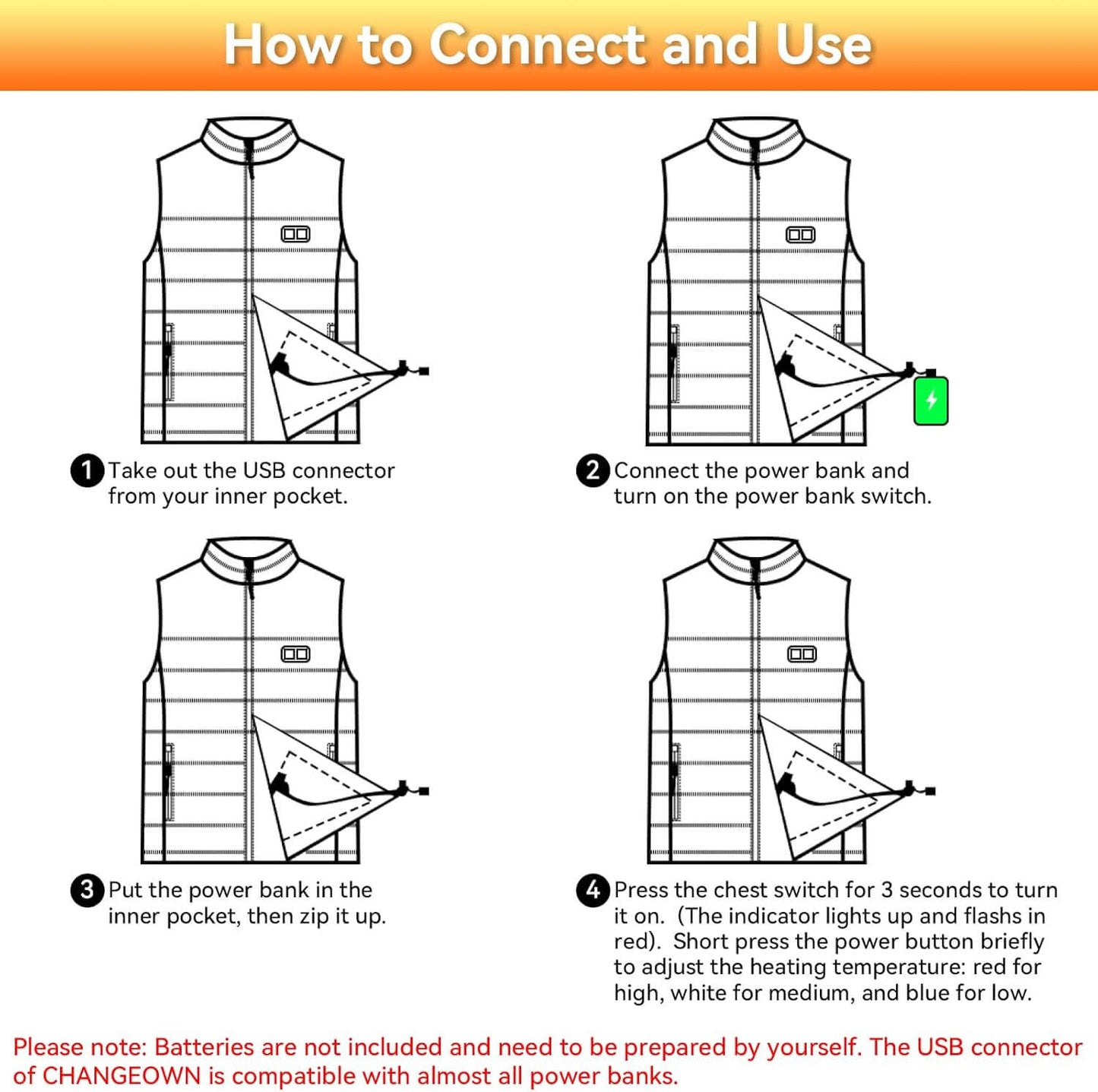 Unisex Smart USB Heated Vest