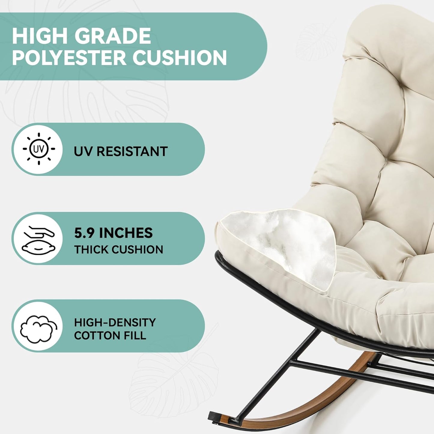 Holixo™Oversized Rocking Papasan Chair