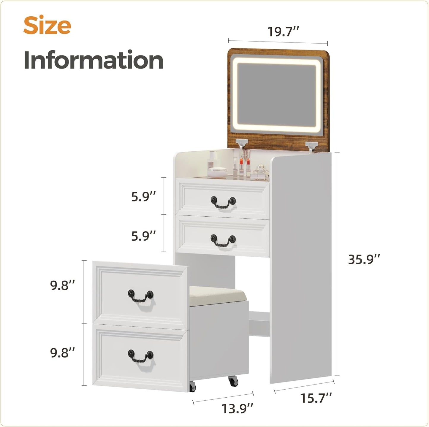 Holixo™3-in-1 Makeup Vanity Desk