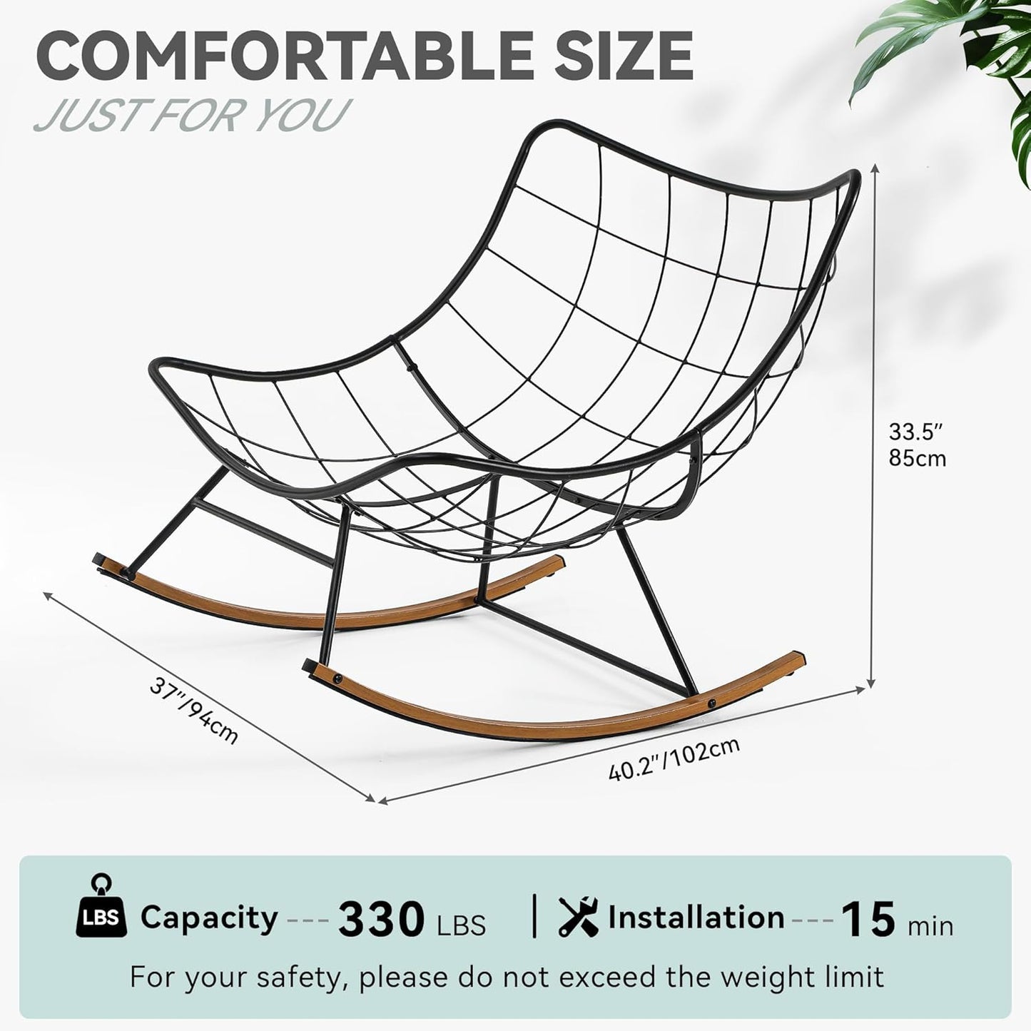 Holixo™Oversized Rocking Papasan Chair