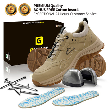 Casual Tan Work Boots | Steel Toe