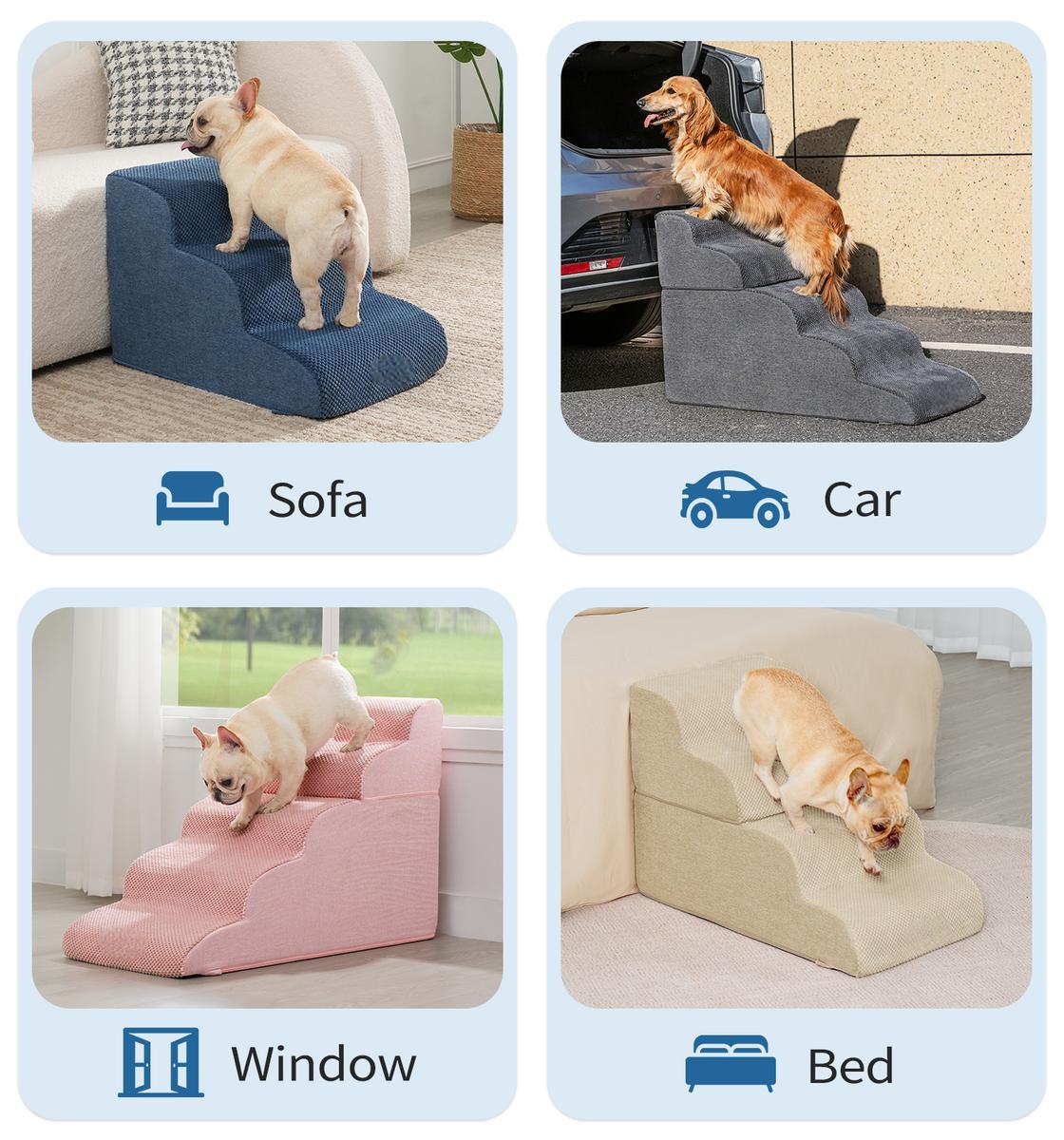 3-5 Step Non-Slip Pet Stairs Suitable for High Bed Climbing