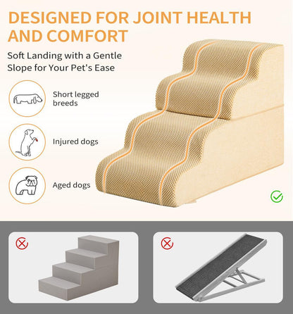 3-5 Step Non-Slip Pet Stairs Suitable for High Bed Climbing