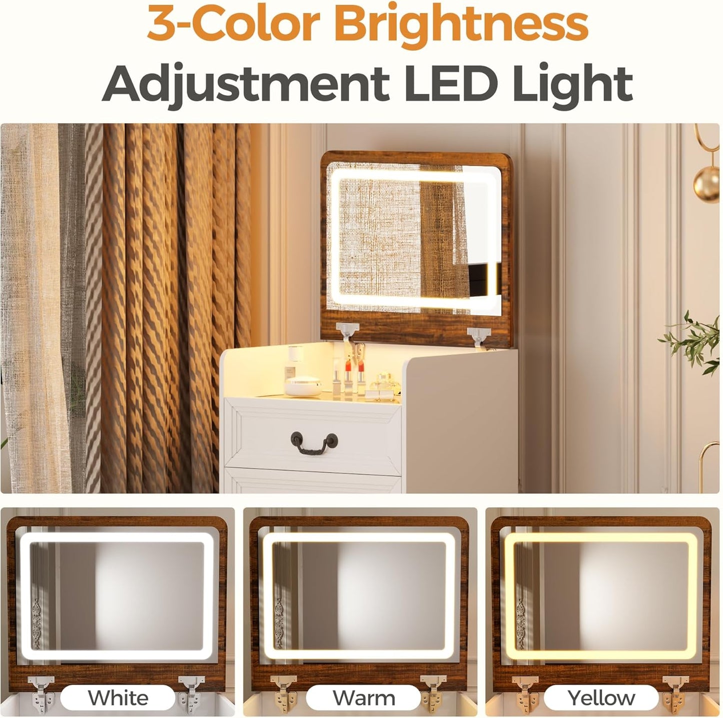 Holixo™3-in-1 Makeup Vanity Desk