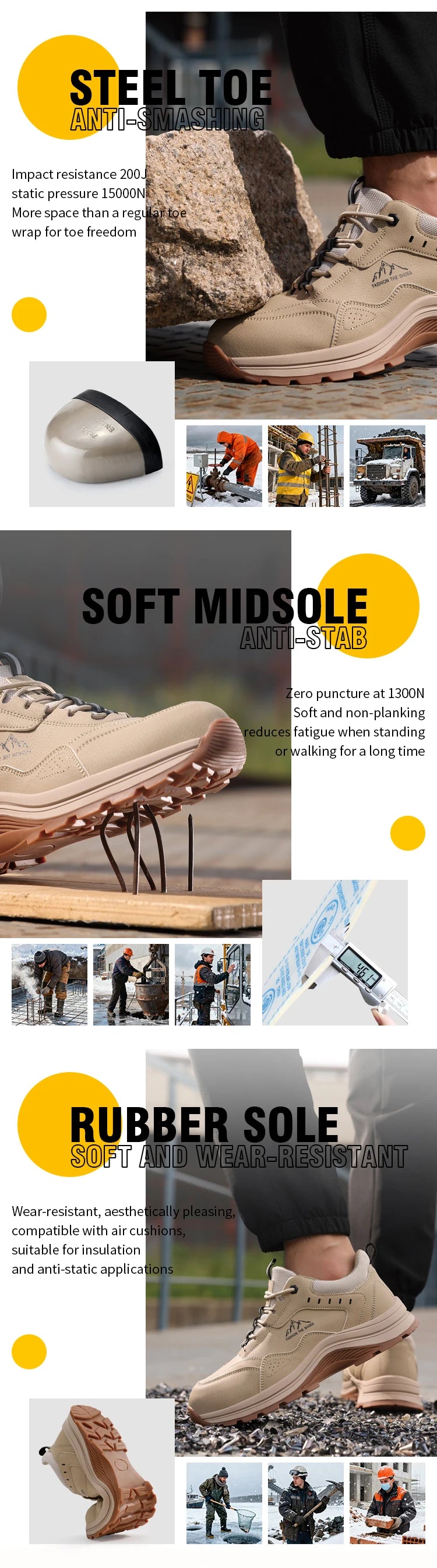 Casual Tan Work Boots | Steel Toe