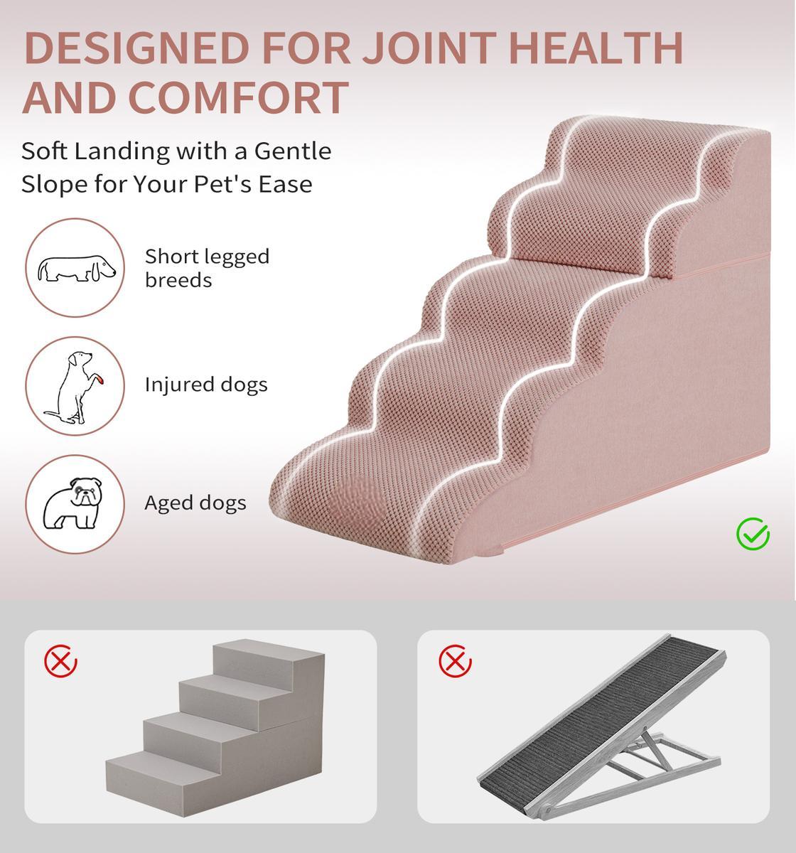 3-5 Step Non-Slip Pet Stairs Suitable for High Bed Climbing