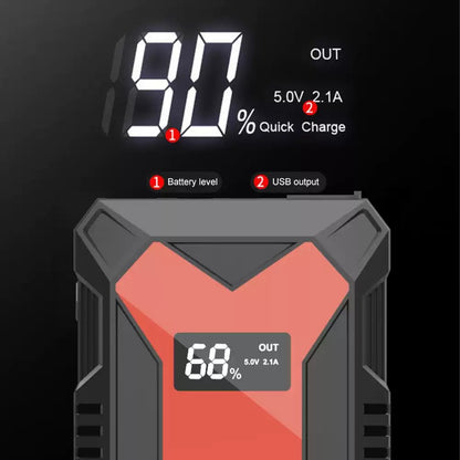 🔋 Car Battery Jump Starter – Portable Power Bank with USB Fast Charger & LED Flashlight 🚗