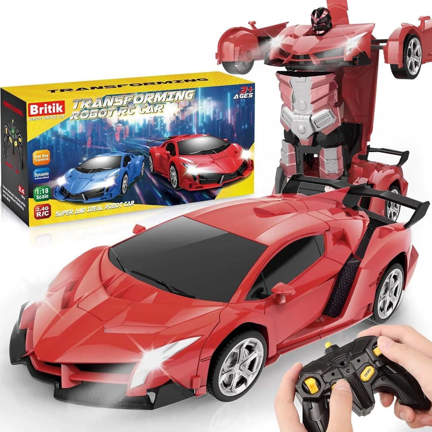 2-in-1 Remote Control Transforming Robot Car - Stunt Drift & 360° Rotation
