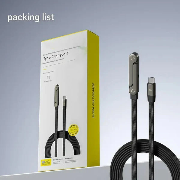 🔥📱240W Braided Fast Charge Cable With Built-in Phone Stand