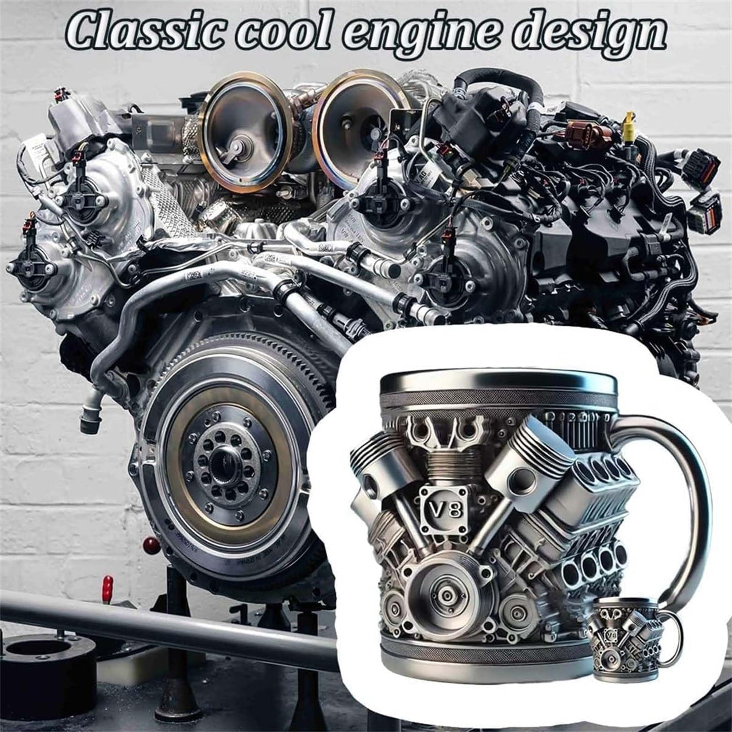 🔥Handcrafted 3D Coffee Cup – Inspired by V8 & V6 Engines