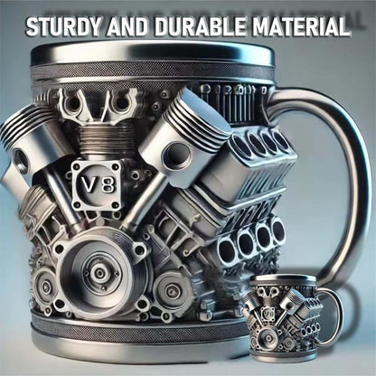 🔥Handcrafted 3D Coffee Cup – Inspired by V8 & V6 Engines