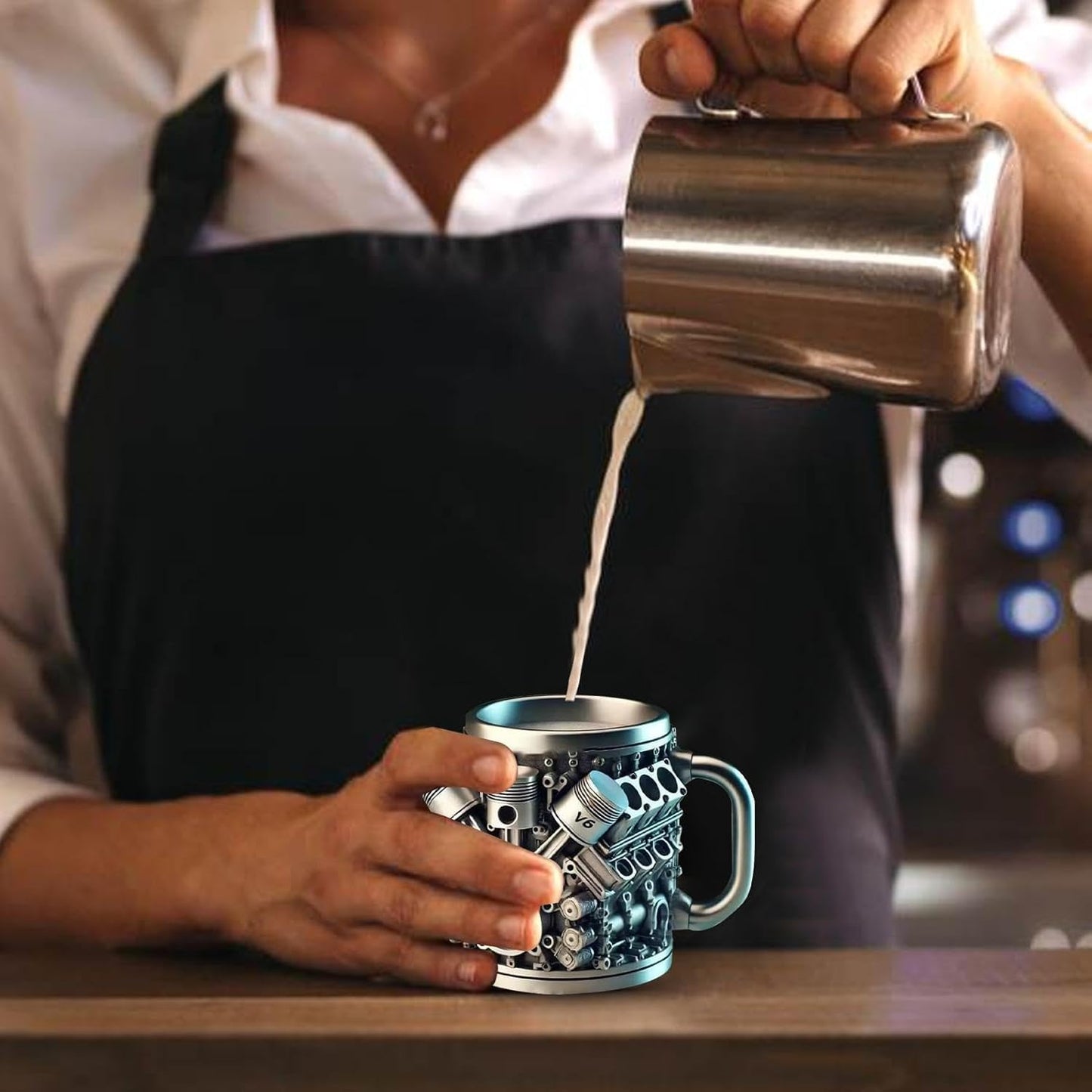 🔥Handcrafted 3D Coffee Cup – Inspired by V8 & V6 Engines