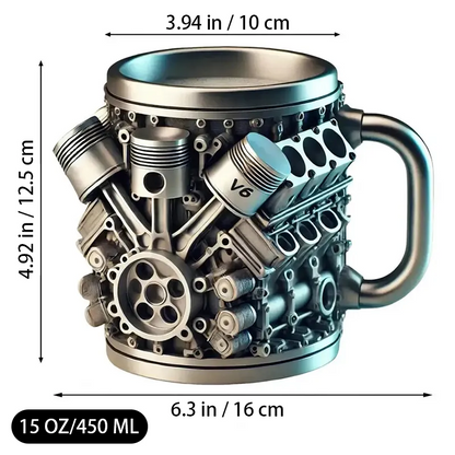 🔥Handcrafted 3D Coffee Cup – Inspired by V8 & V6 Engines