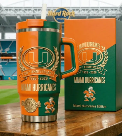 Miami hurricane 100th Anniversary Edition Tumbler
