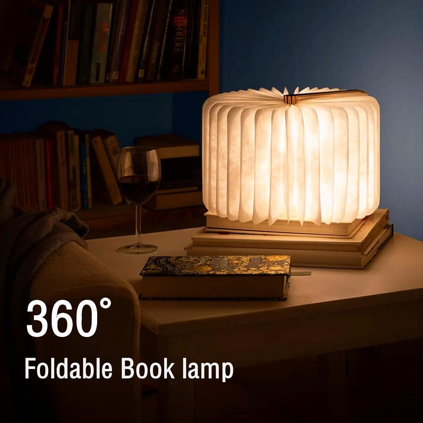 Mini 3D Folding Book Light – White/Yellow/Gradient Modes, ‘Up’-Inspired Gift for Book Lovers