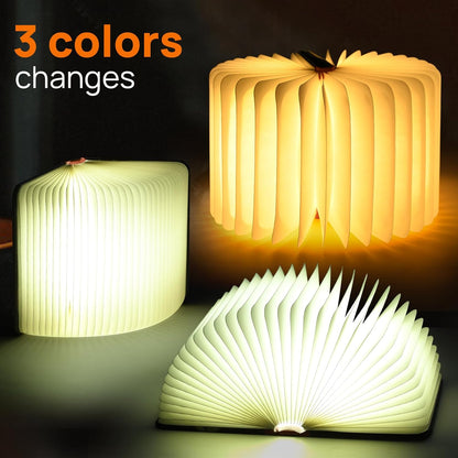 Mini 3D Folding Book Light – White/Yellow/Gradient Modes, ‘Up’-Inspired Gift for Book Lovers