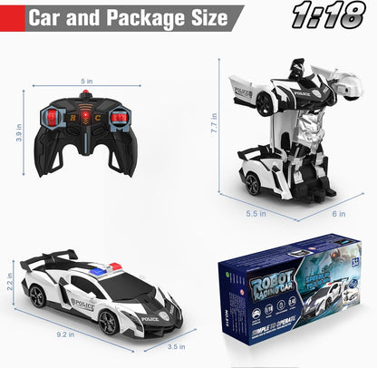 2-in-1 Remote Control Transforming Robot Car - Stunt Drift & 360° Rotation
