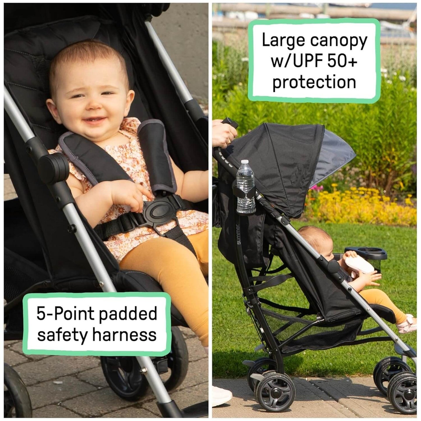 Compact Foldable Baby Stroller with Storage