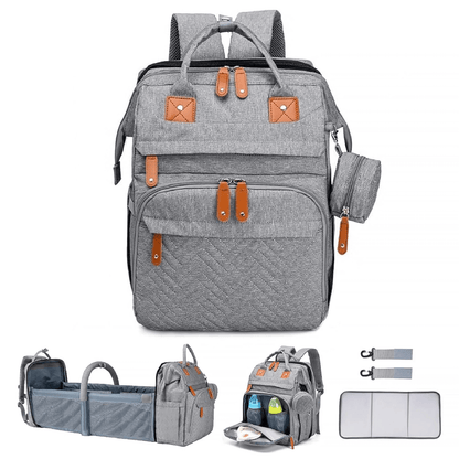 All-in-One Diaper Backpack with Built-in Changing Station & Bassinet