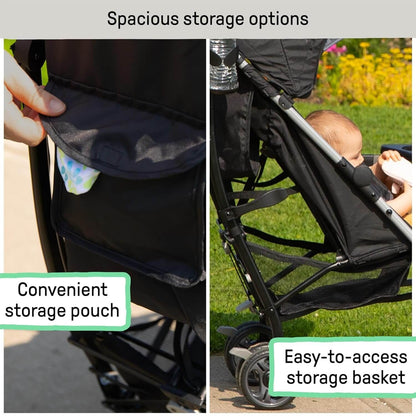 Compact Foldable Baby Stroller with Storage
