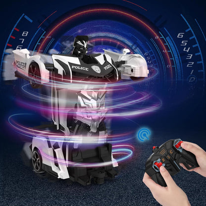 2-in-1 Remote Control Transforming Robot Car - Stunt Drift & 360° Rotation