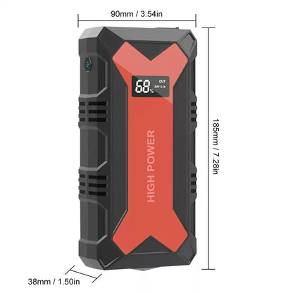 🔋 Car Battery Jump Starter – Portable Power Bank with USB Fast Charger & LED Flashlight 🚗