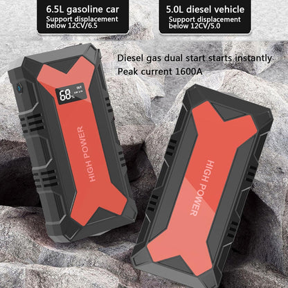 🔋 Car Battery Jump Starter – Portable Power Bank with USB Fast Charger & LED Flashlight 🚗