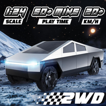 Cyber-Truck RC Pickup | 1/24 Scale Remote Control Car for Kids | Rechargeable Alloy Racing Truck Toy