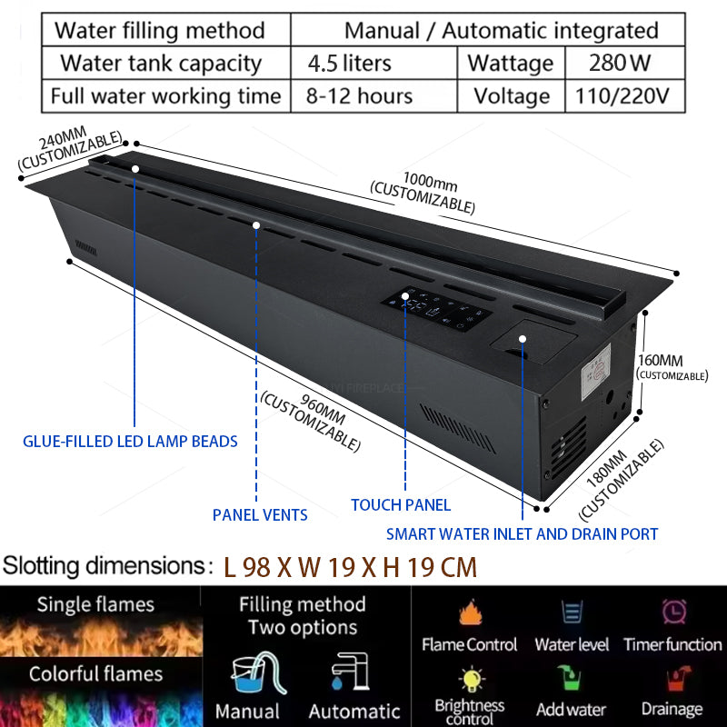 🔥 BUY 1 GET 1 FREE | 100CM 3D Vapor Smart Fireplace (Today Only)
