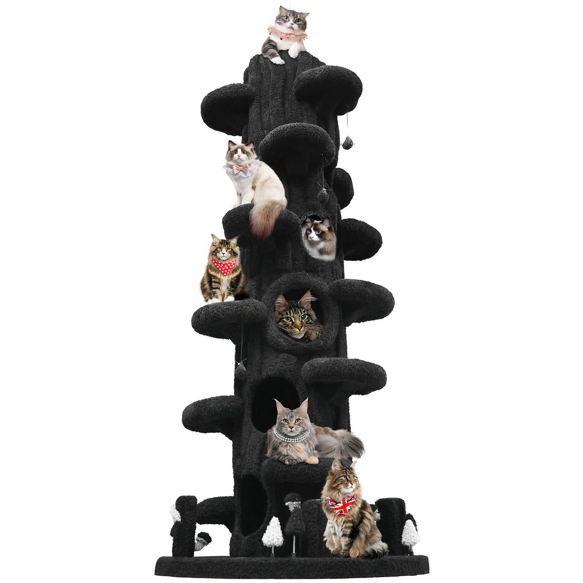 🔥Tall Multifunctional Cat Tree with Private Condos for Indoor