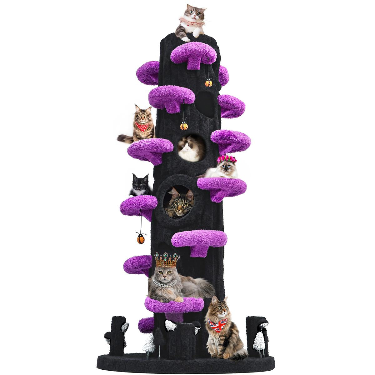🔥Tall Multifunctional Cat Tree with Private Condos for Indoor