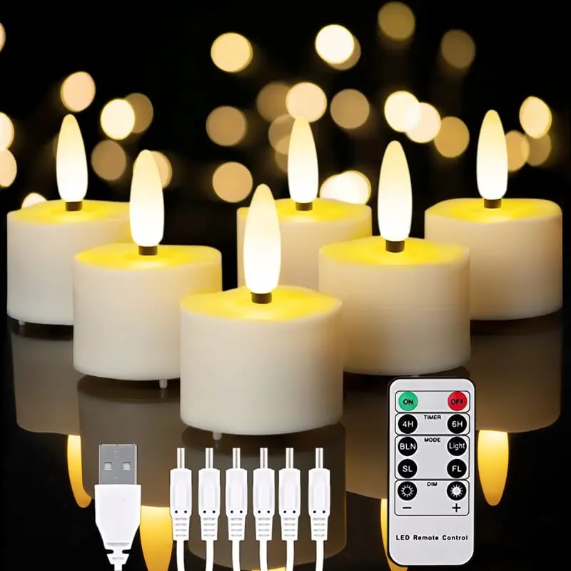🔥 The Last Tea Lights You'll Ever Need (6 Pack)— Rechargeable. Realistic & Remote-Controlled!