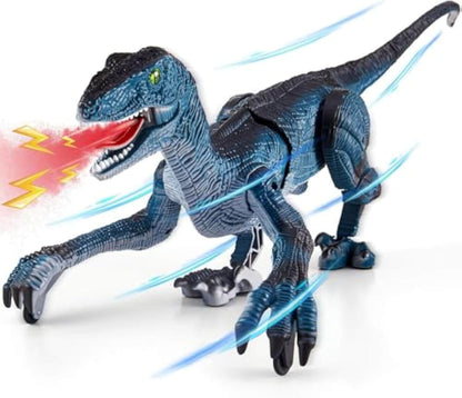 Interactive RC Walking Velociraptor with Mist Spray, Roar & LED Lights