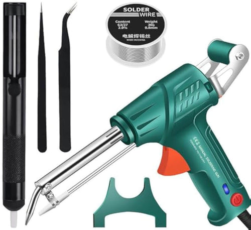 60W Electric Soldering Gun Kit with Auto Feed & Accessories