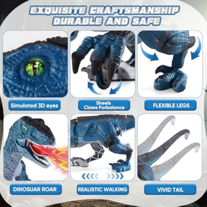 Interactive RC Walking Velociraptor with Mist Spray, Roar & LED Lights