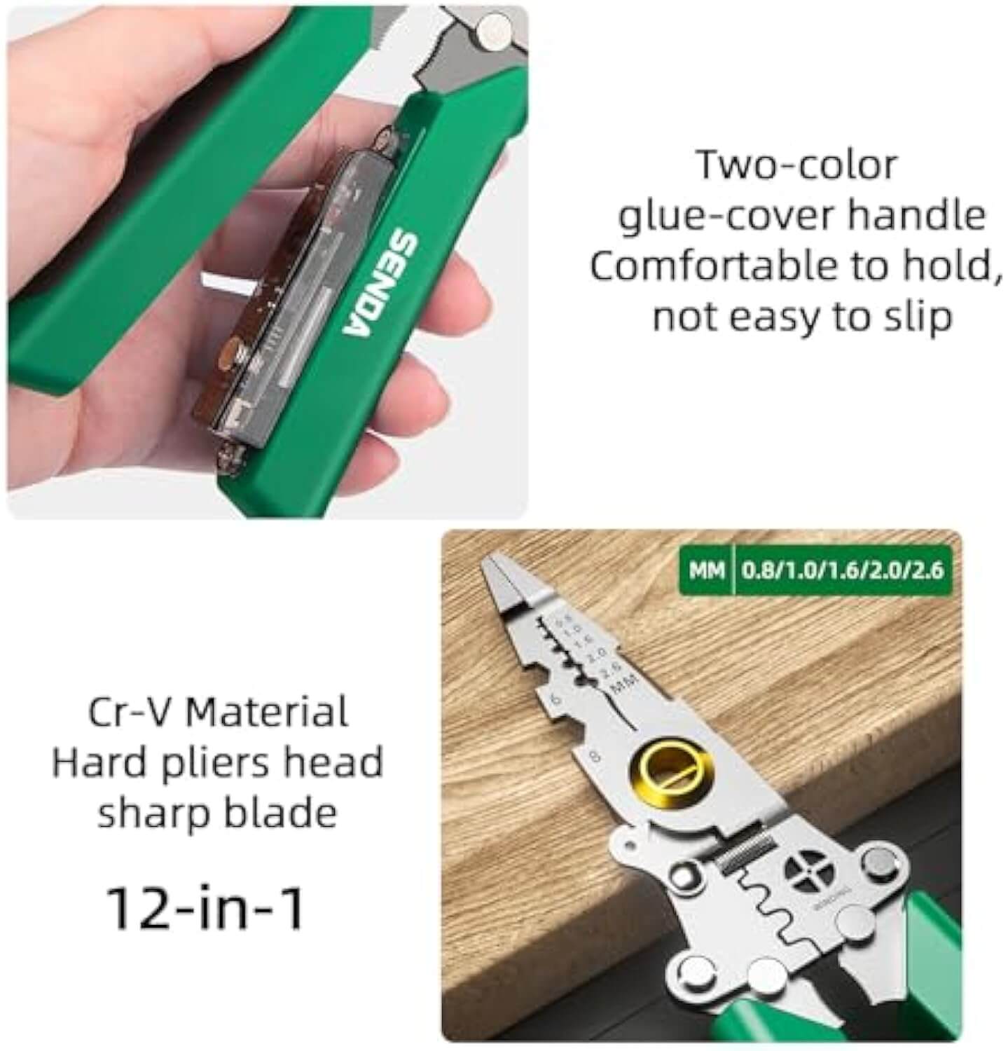 12-in-1 Multi-Function Wire Stripper with Measurement & Cutting Pliers